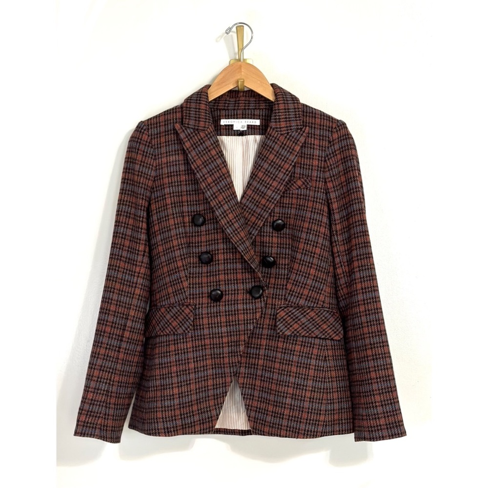 Veronica Beard Dickey Miller Plaid Wool-Blend Blazer Jacket - Picture 2 of 9